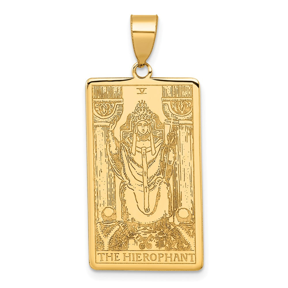 14K Gelbgold The Hierophant Tarot Card Anhänger