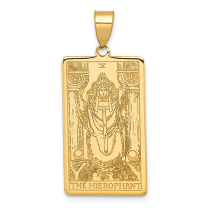 14K Gelbgold The Hierophant Tarot Card Anhänger