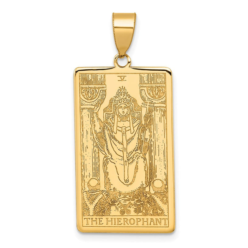 14K Gelbgold The Hierophant Tarot Card Anhänger