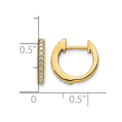 14K Gelbgold Creolen mit Scharnier und 0,125 ct. Diamanten