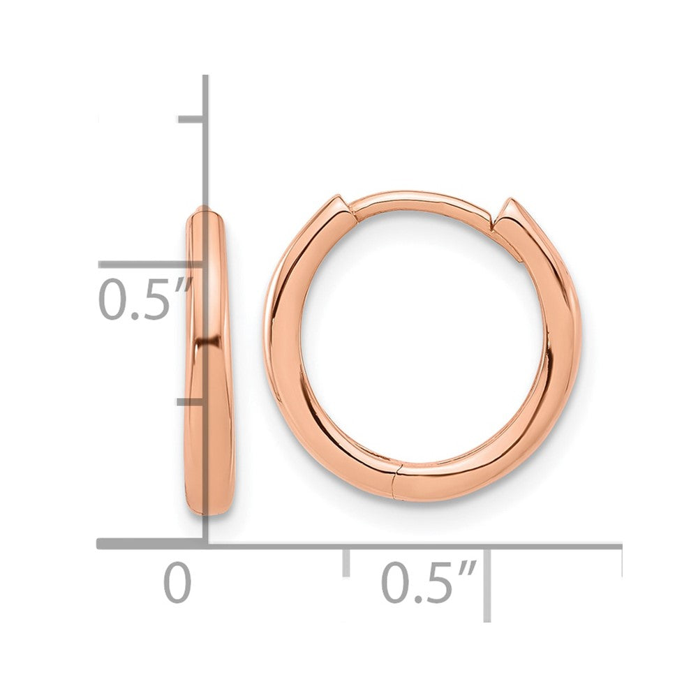 14K Roségold Poliert Klappbar Creolen
