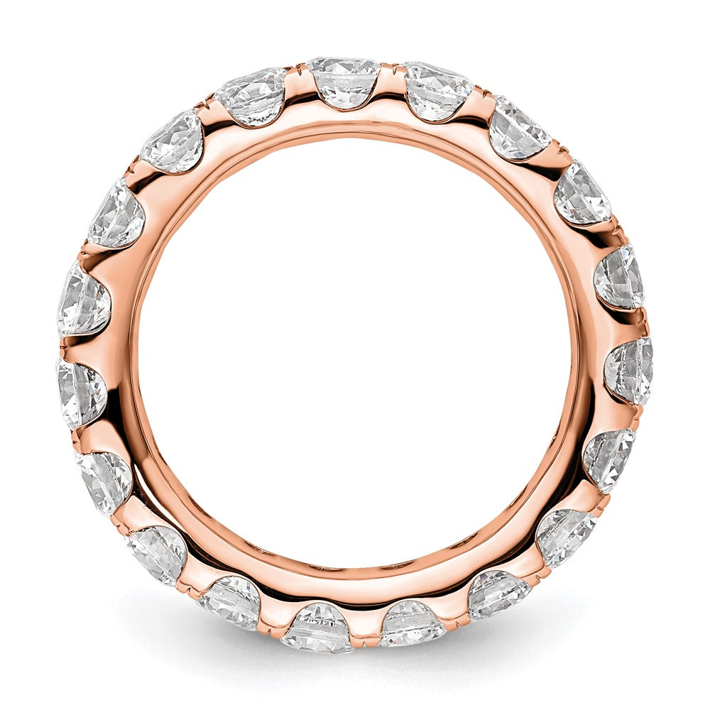 14K Roségold Poliert Größe 6 U-shared Krappen 3 Karat Diamant Komplett Memoire Ehering Ring