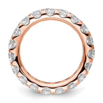 14K Roségold Poliert Größe 6 U-shared Krappen 3 Karat Diamant Komplett Memoire Ehering Ring