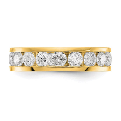 14K Gelbgold Poliert 3ct Kanalfassung Set Diamant Memoire Ehering Ring