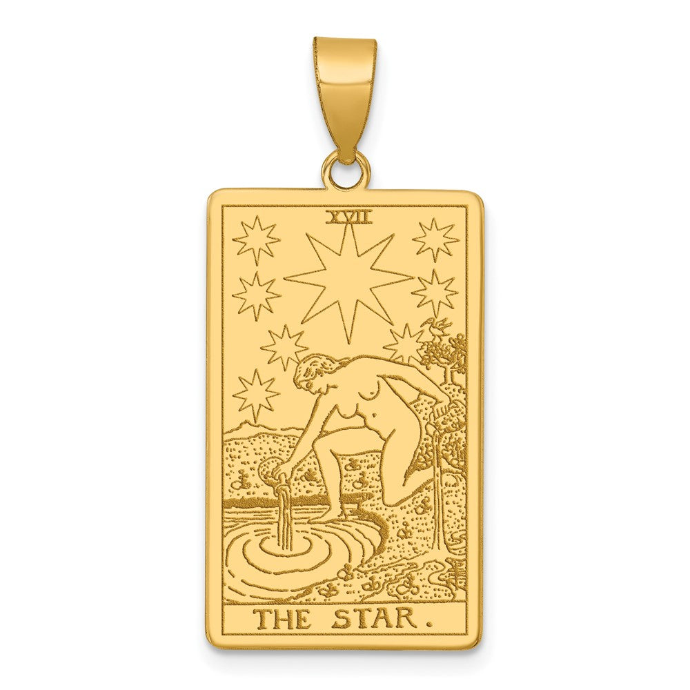 14K Gelbgold The Stern Tarot Card Anhänger