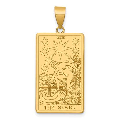 14K Gelbgold The Stern Tarot Card Anhänger