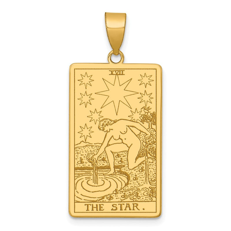 14K Gelbgold The Stern Tarot Card Anhänger