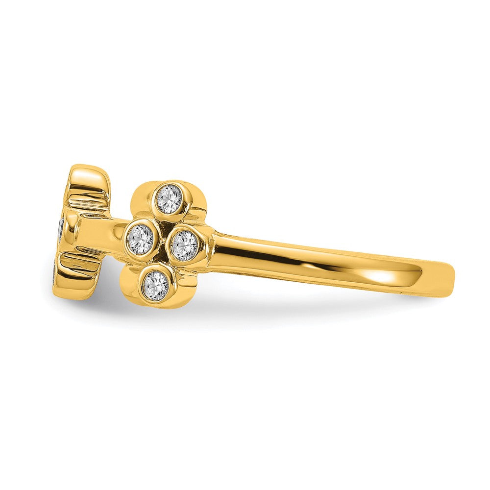 True Origin 14K Gelbgold Komplett-Mode-Ring mit 0,2K im Labor gezüchtetem Diamanten VS+ F+ Bloom