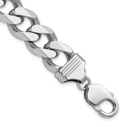 Sterlingsilber Rhodiniert 13mm Panzer Gliederarmband