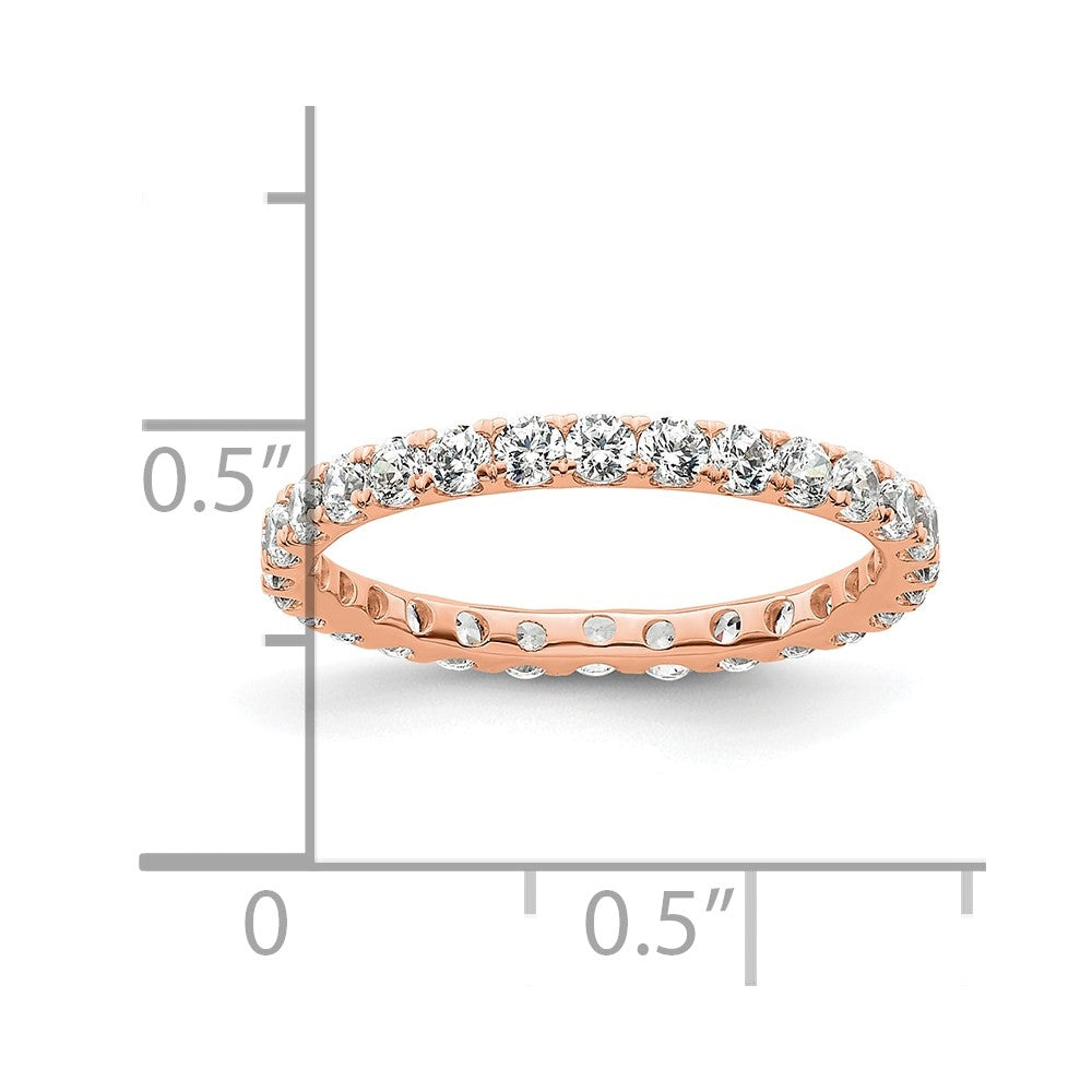 14K Roségold Poliert Größe 5.5 U-shared Krappen 1 Karat Diamant Komplett Memoire Ehering Ring