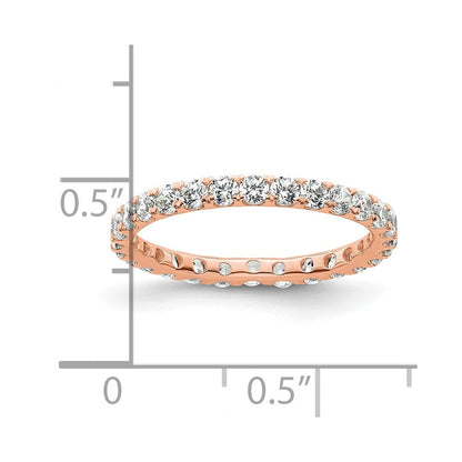 14K Roségold Poliert Größe 5.5 U-shared Krappen 1 Karat Diamant Komplett Memoire Ehering Ring