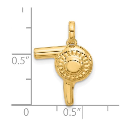 14K Gelbgold Fancy Haartrockner-Charm