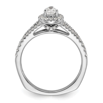 14K Weißgold Verlobungsring mit birnenförmigem Diamant