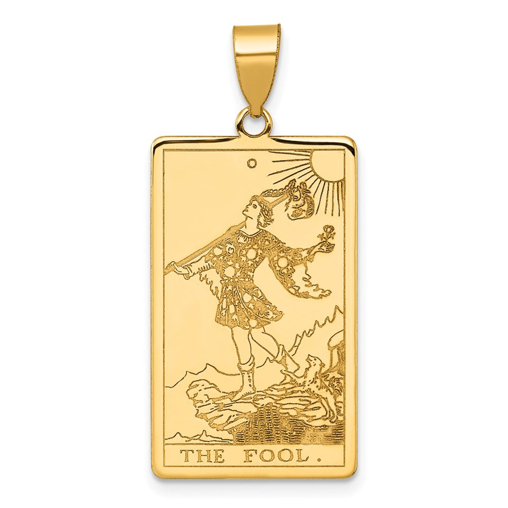 14K Gelbgold The Fool Tarot Card Anhänger