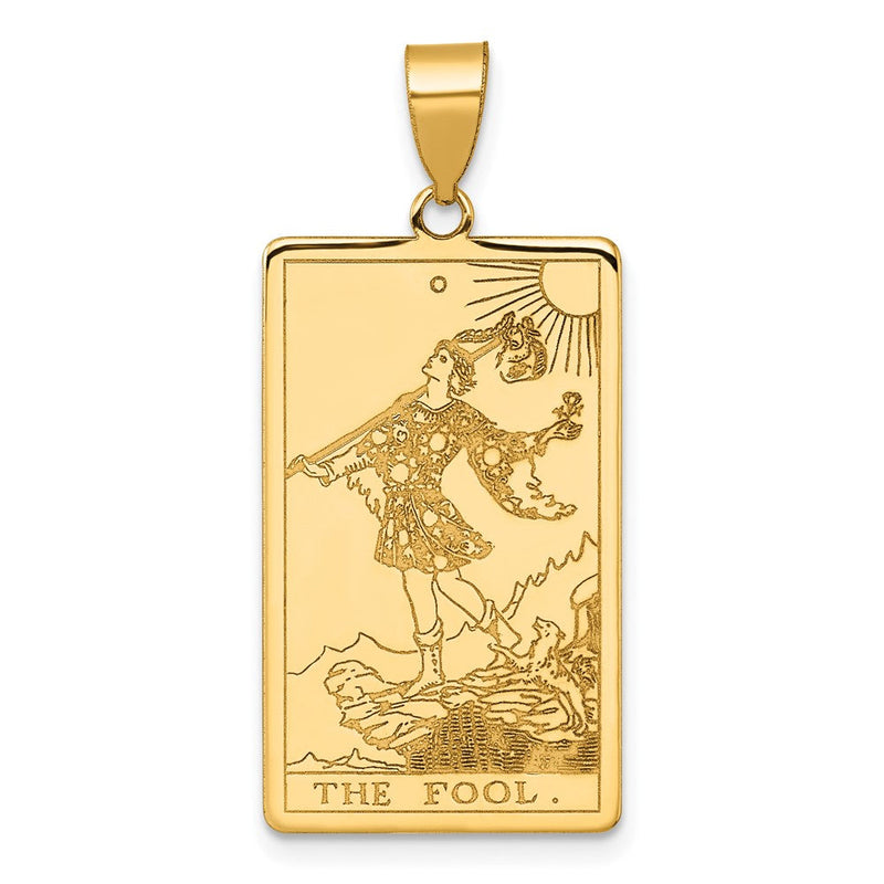 14K Gelbgold The Fool Tarot Card Anhänger