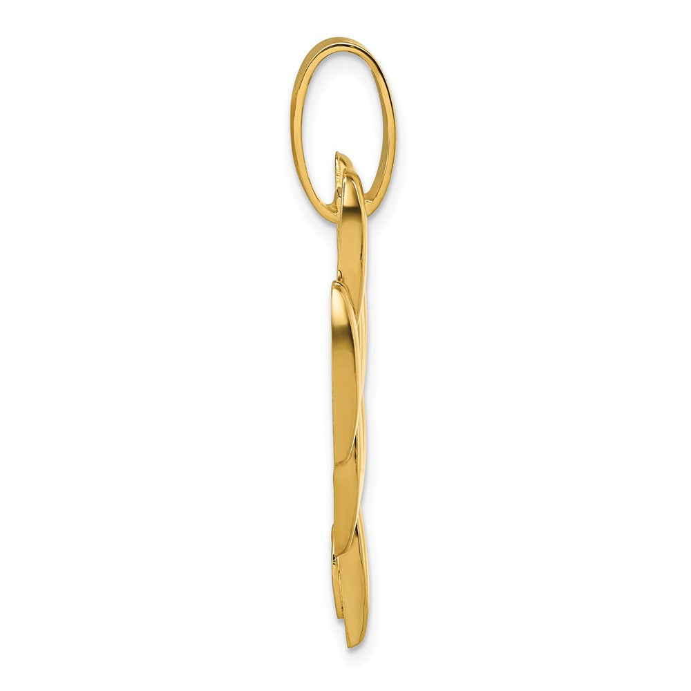 14K Gelbgold Poliert Fantasieglieder Geometric Hängend Anhänger
