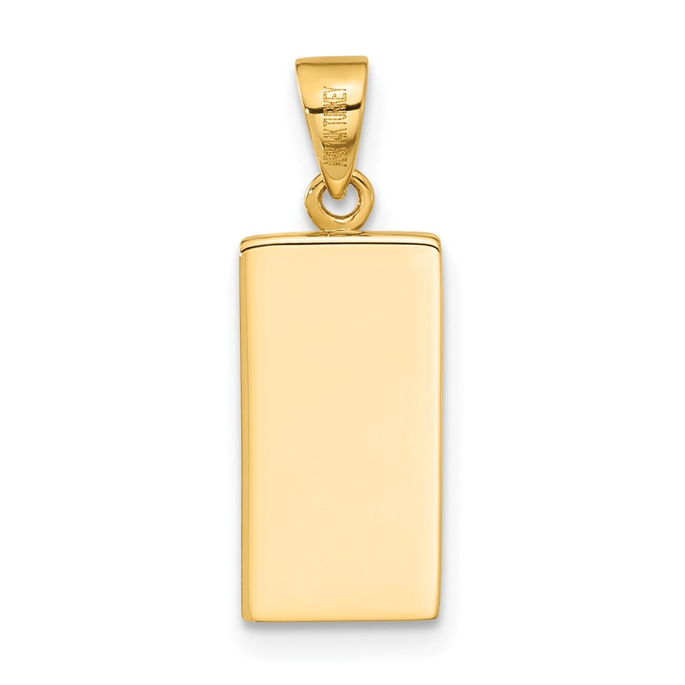 14K Gelbgold Polierter Feingold-Barren-Anhänger