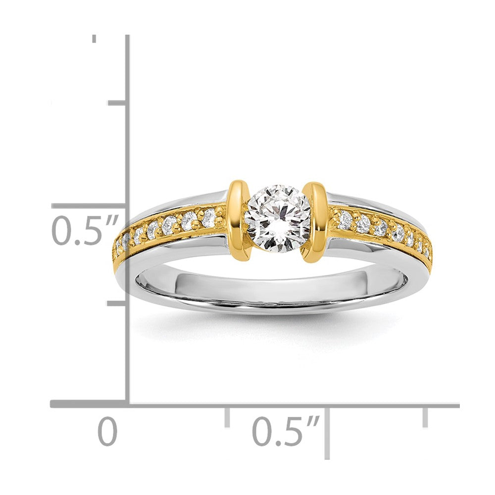 14K Bicolor Gold.5ct Damen Diamant Ehering Ring