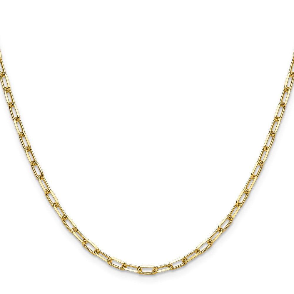 14K Gelbgold 3.0mm Massiv Abgeschrägt Büroklammer Halskette