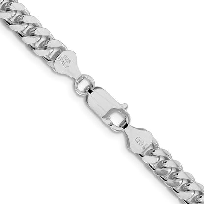 Sterlingsilber Rhodiniert 6mm Gewölbt mit Seite Diamantiert Panzer 26 Zoll Kette