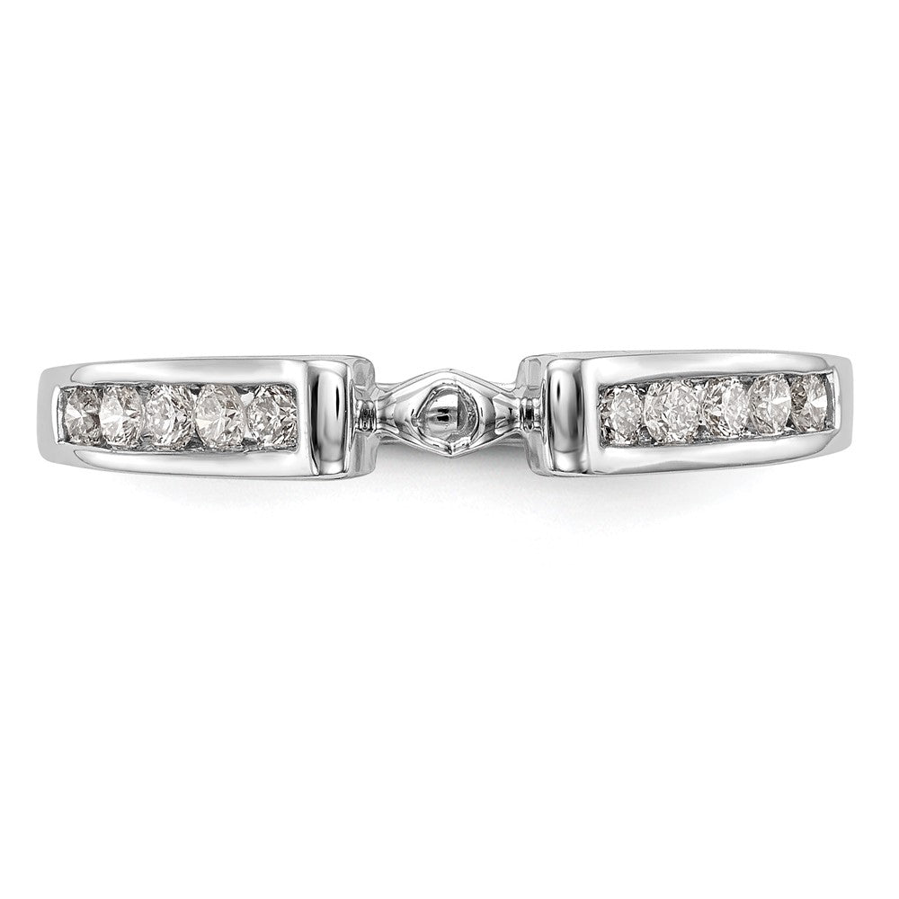 14K Weißgold Stift Set 1/4 Karat Kanalfassung-set Diamant Halbfassung Verlobungsring