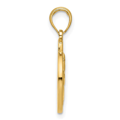 14K Gelbgold polierter Weihnachtsbaum-Ornament-Anhänger
