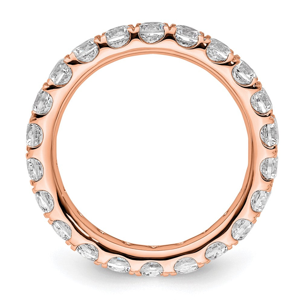 14K Roségold Poliert Größe 6 U-shared Krappen 2 Karat Diamant Komplett Memoire Ehering Ring