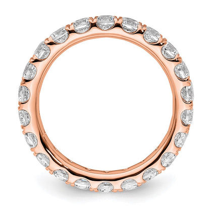 14K Roségold Poliert Größe 6 U-shared Krappen 2 Karat Diamant Komplett Memoire Ehering Ring