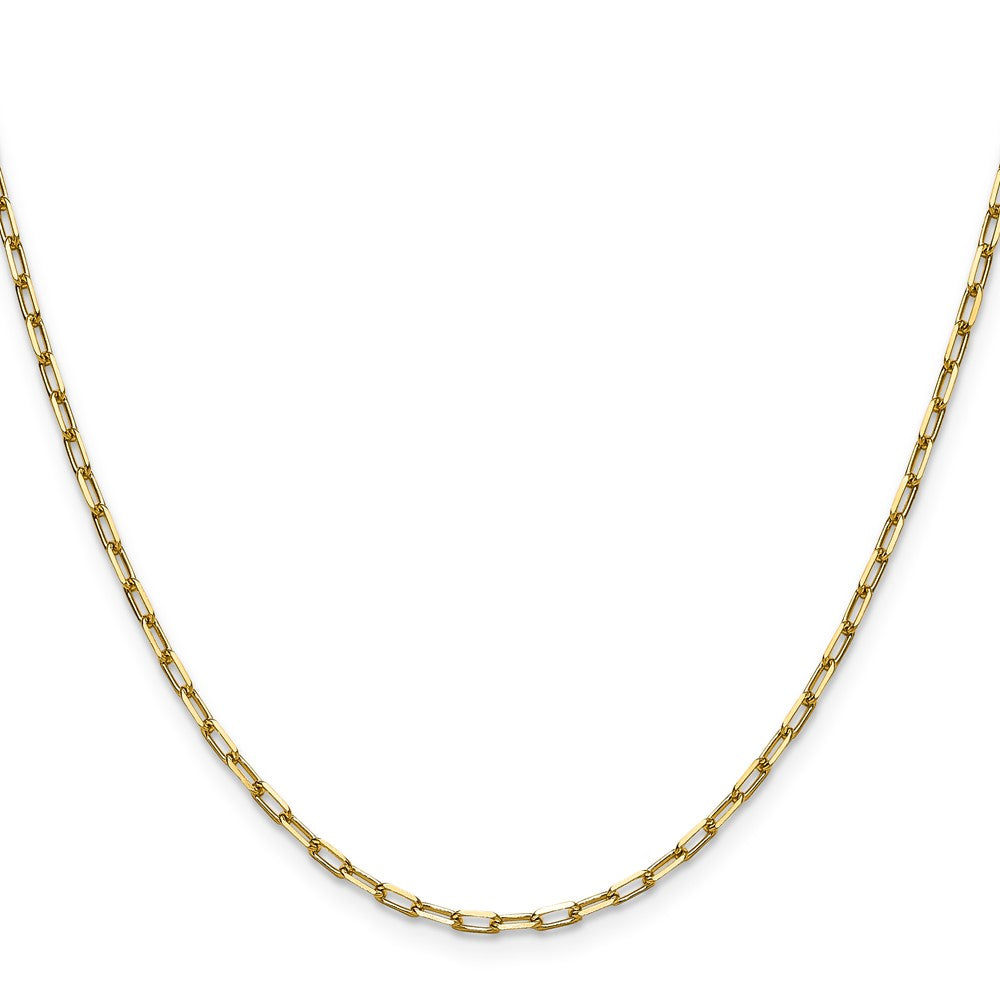 14K Gelbgold 2.1mm Massiv Abgeschrägt Büroklammer Halskette