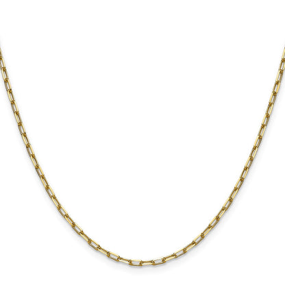 14K Gelbgold 2.1mm Massiv Abgeschrägt Büroklammer Halskette