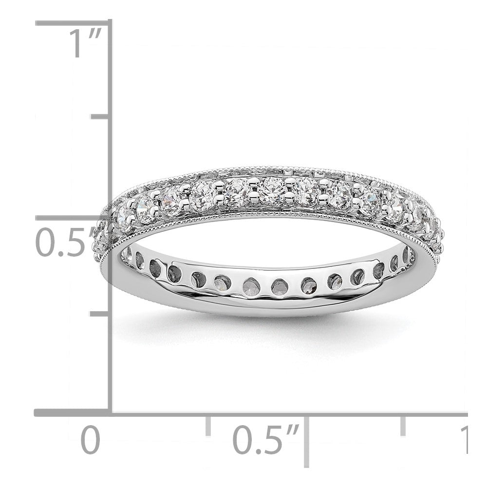 14K Weißgold Poliert Größe 8.5 Vintage 1 Karat Diamant Komplett Memoire Ehering Ring
