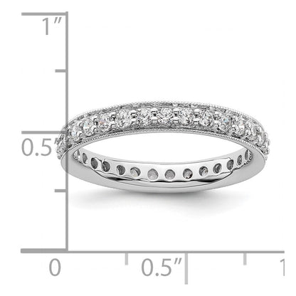 14K Weißgold Poliert Größe 8.5 Vintage 1 Karat Diamant Komplett Memoire Ehering Ring
