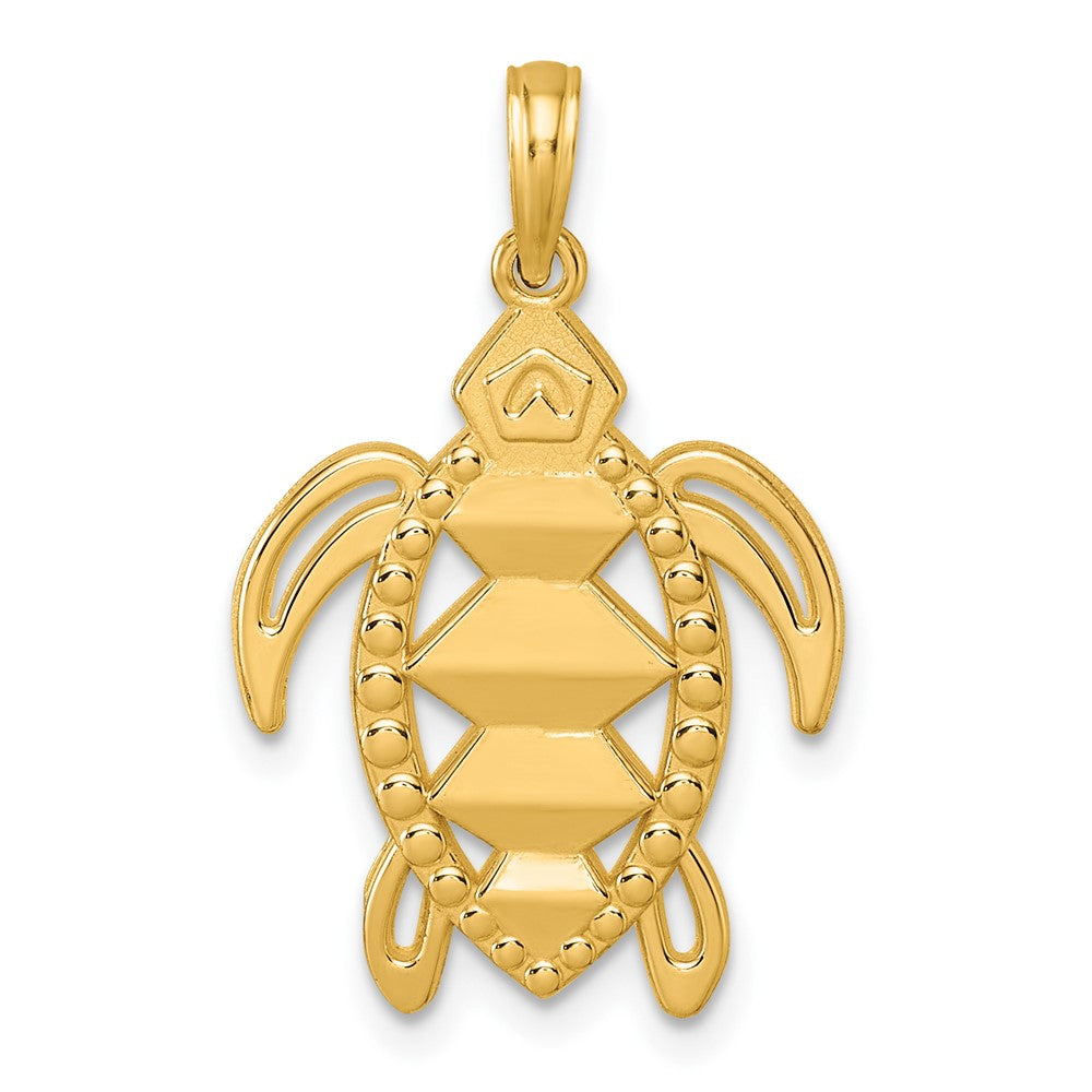 14K Gelbgold Poliert Schildkröte Anhänger