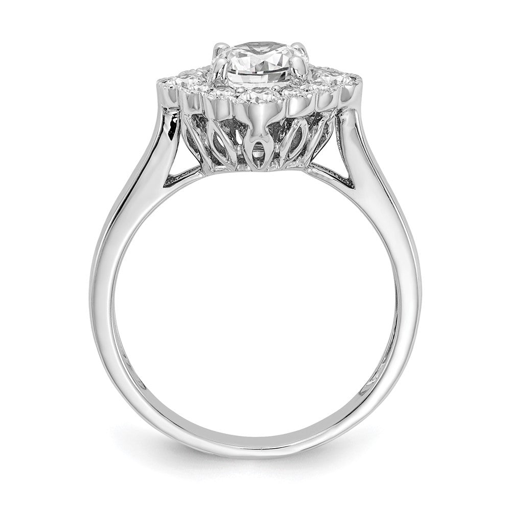 True Origin 14K Weißgold 0,25K Labor gezüchteter Diamant VS+ F+ Semi-Mount Rund Halo Verlobungsring