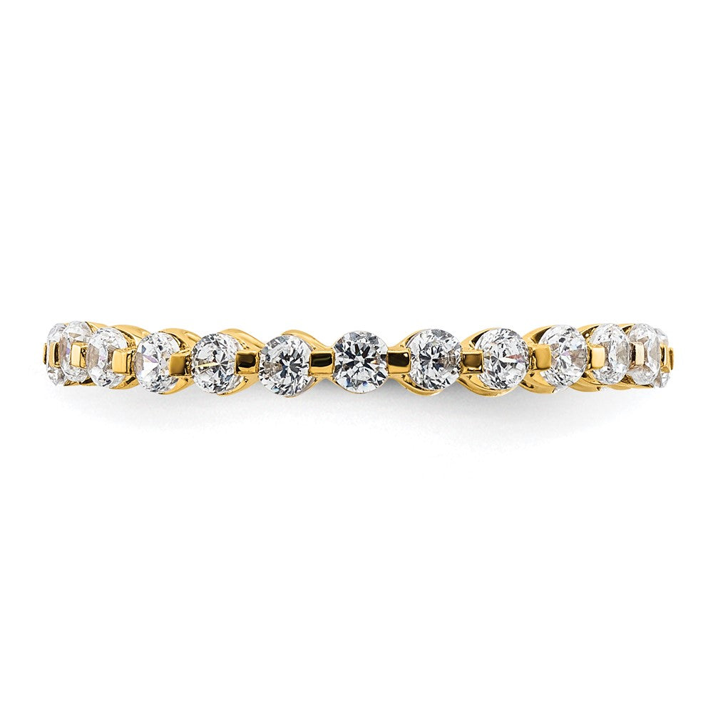 True Origin 14K Gelbgold 7/8 Karat Im Labor Gezüchtet Diamant Vs+ F+ Größe 4 Komplett Memoire Ehering Ring