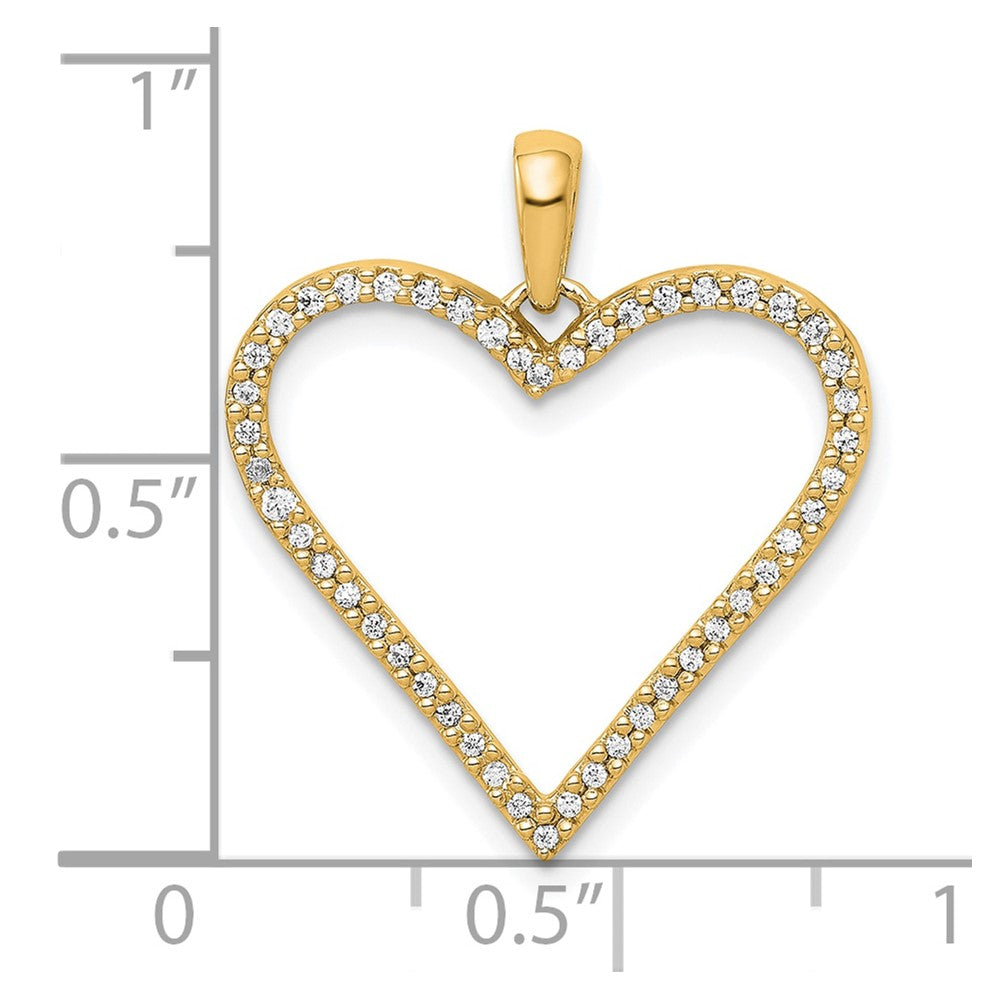 14K Gelbgold Herz-Anhänger mit 0,167 ct. Diamant