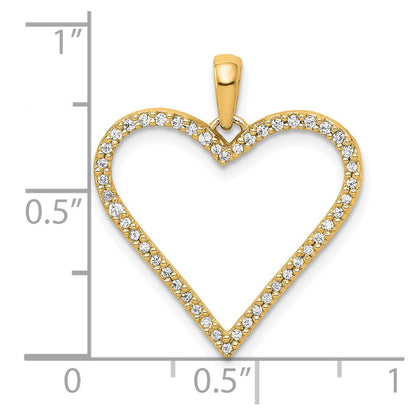 14K Gelbgold Herz-Anhänger mit 0,167 ct. Diamant