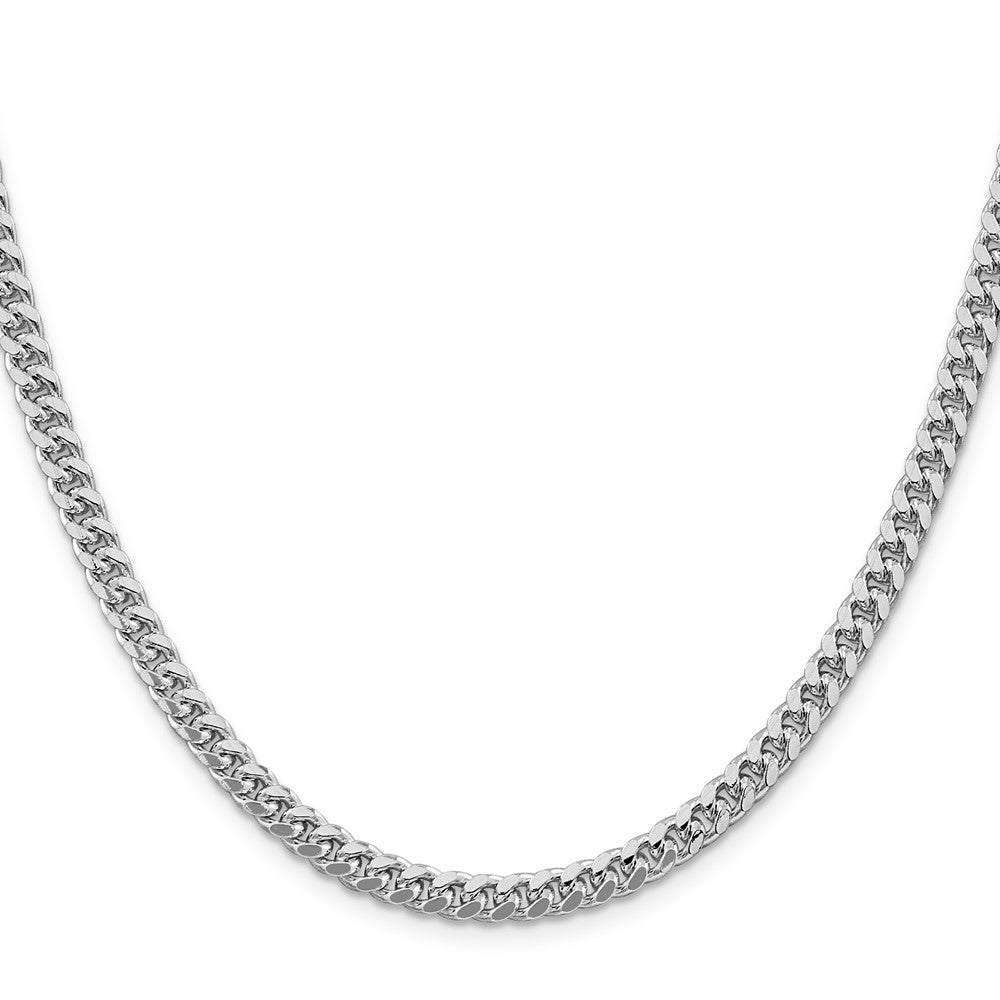 Sterlingsilber Rhodiniert 5mm Gewölbt mit Seite Diamantiert Panzer 26 Zoll Kette