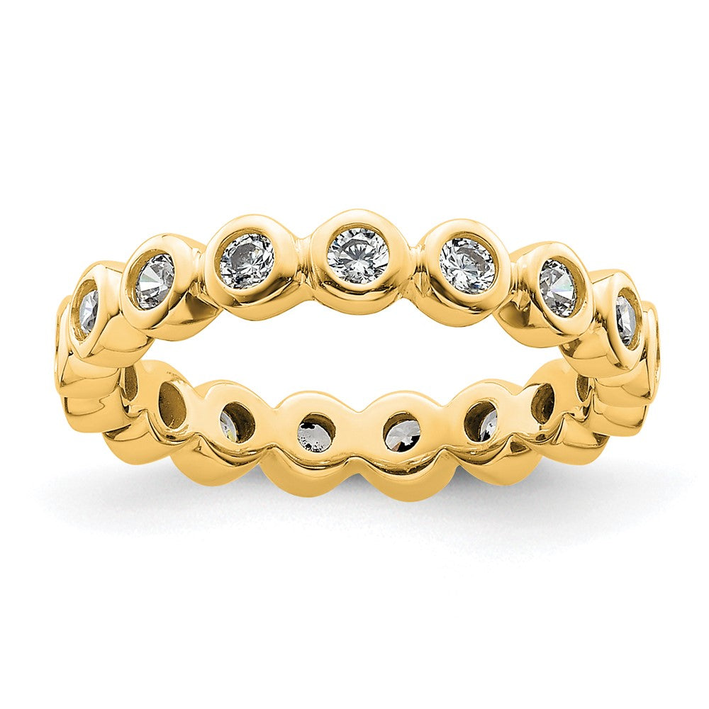 14K Gelbgold Poliert Größe 4.5 Zargenfassung-set 1/2 Karat Diamant Komplett Memoire Ehering Ring