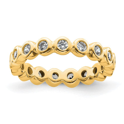 14K Gelbgold Poliert Größe 4.5 Zargenfassung-set 1/2 Karat Diamant Komplett Memoire Ehering Ring
