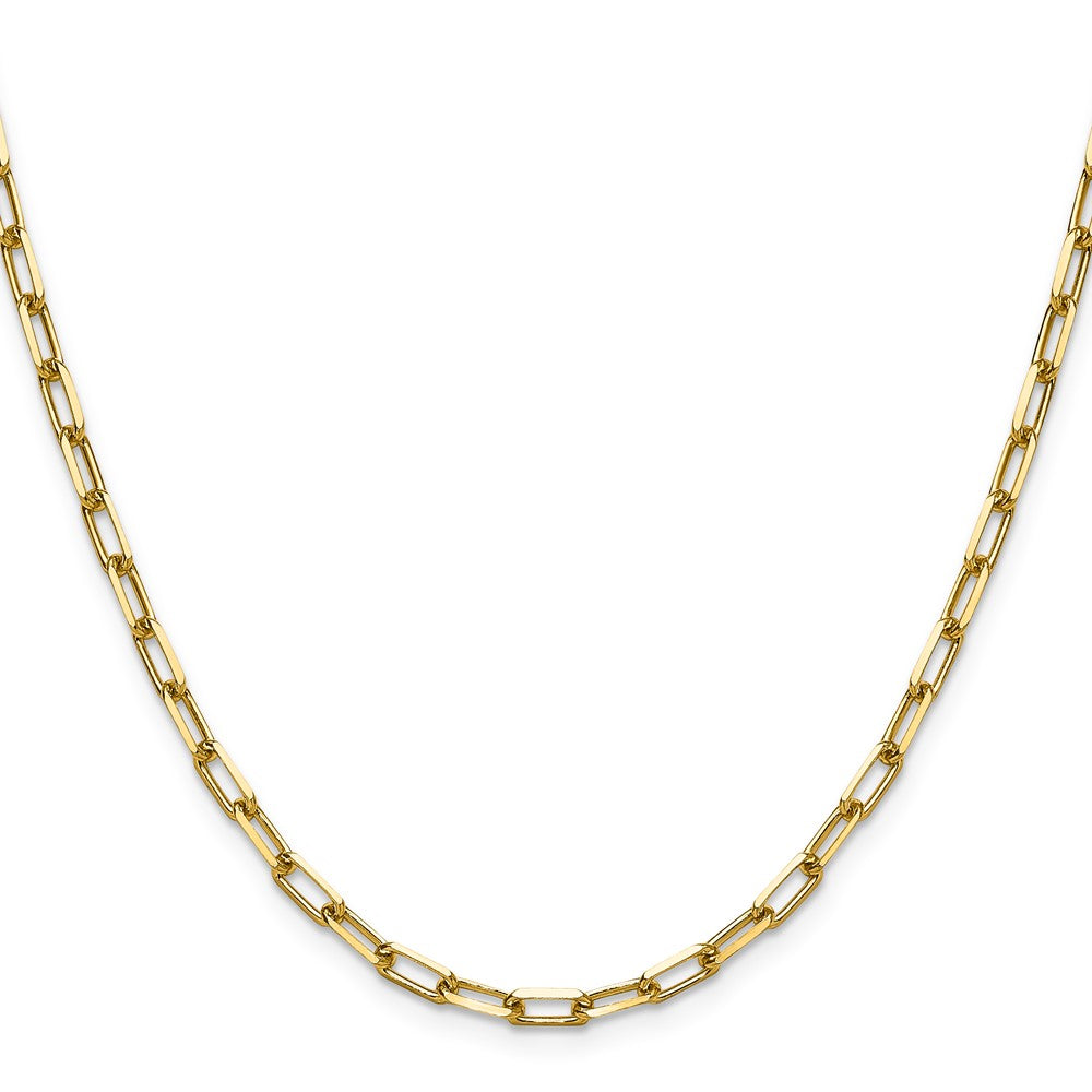 14K Gelbgold 3.5mm Massiv Abgeschrägt Büroklammer Halskette