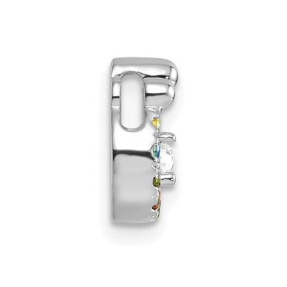 14K Weißgold 6 Echt Geburtsstein und Diamant. Mutter/child Kette Anhänger