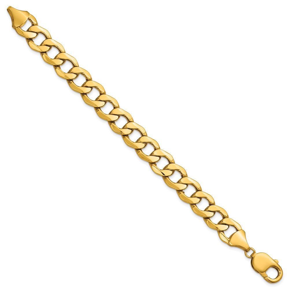 14K Gelbgold 11.3mm Halbmassiv Panzer Gliederarmband