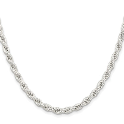 Sterlingsilber Rhodiniert 5mm Massiv Kordel 30 Zoll Kette