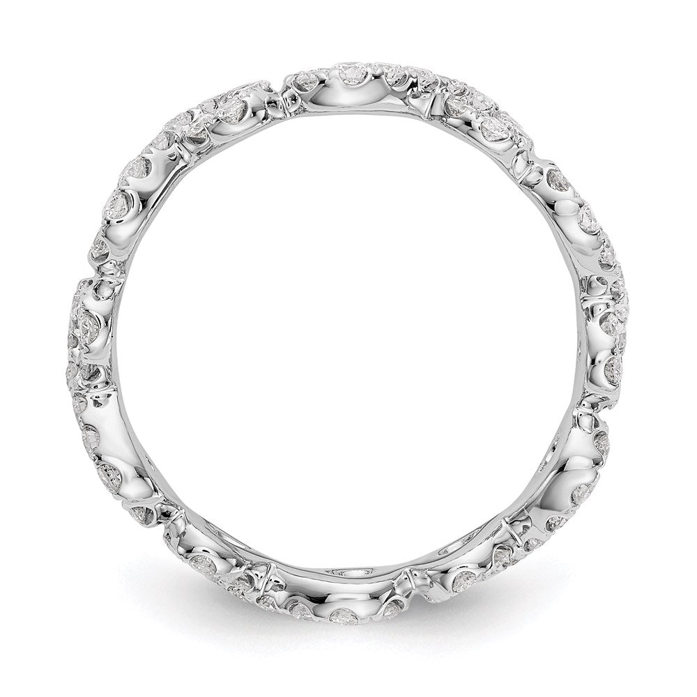 14K Weißgold Poliert Unendlichkeit Shared U Krappen Größe 7.5 Diamant Memoire B