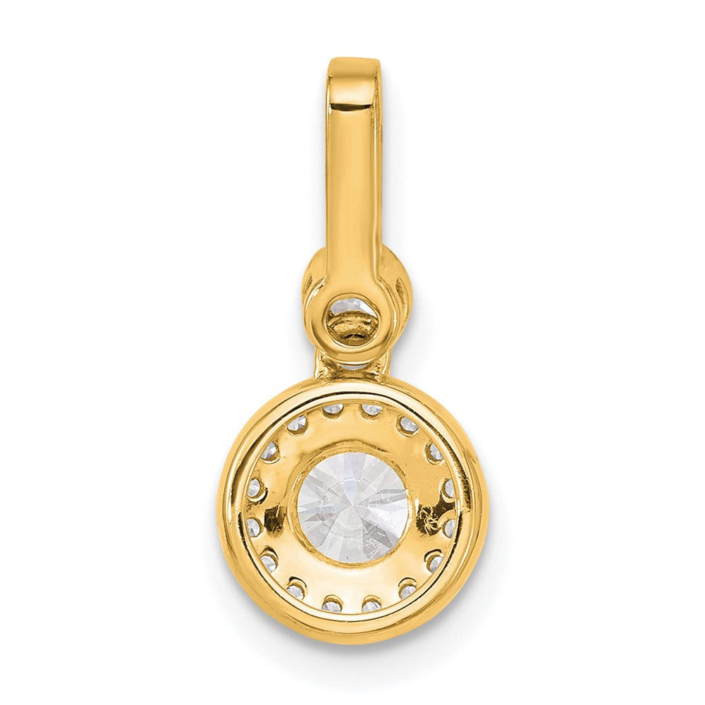 14K Gelbgold 1 Karat Im Labor Gezüchtet Diamant Vs+ F+ Rund Komplett Heiligenschein Anhänger