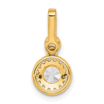 14K Gelbgold 1 Karat Im Labor Gezüchtet Diamant Vs+ F+ Rund Komplett Heiligenschein Anhänger