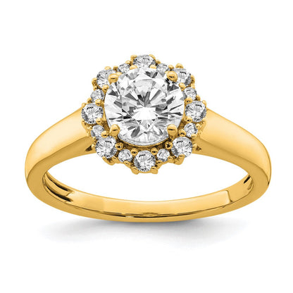 True Origin 14K Gelbgold 0,25K Labor Gezüchteter Diamant VS+ F+ Semi-Mount Rund Halo Verlobungsring