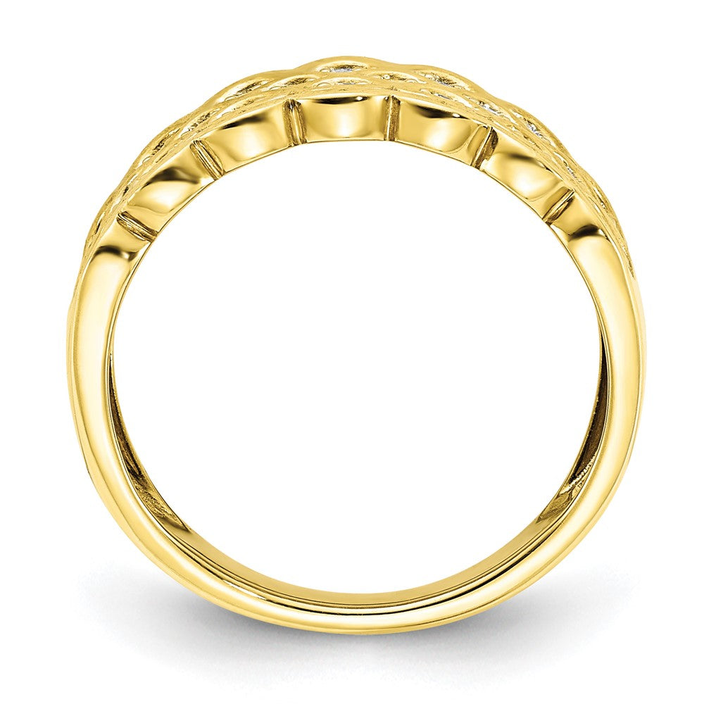 10K-Gelbgold-Diamantring Rd- 4-1mm, 20-1,1mm, 13-1,2mm Mel:S45