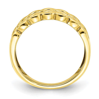 10K-Gelbgold-Diamantring Rd- 4-1mm, 20-1,1mm, 13-1,2mm Mel:S45